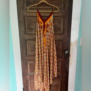 Patterned Silky Sundress with V-Neck (purchased in Rome, Italy)